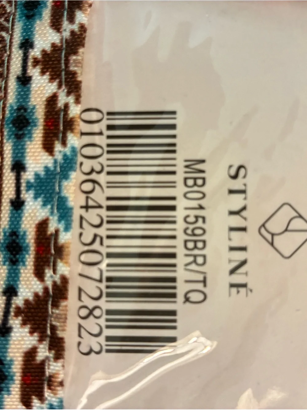 Aztec-Pattern Zip Key & Card Holder in Brown and Teal